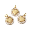 Rack Plating Brass Pave Cubic Zirconia Pendants KK-O142-32G-1