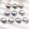 Natural Gemstone Finger Rings RJEW-A084-05AS-1
