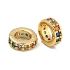 Rack Plating Brass Micro Pave Clear Cubic Zirconia Beads KK-U030-32G-04-1