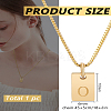 1Pc Stainless Steel Letter Rectangle Pendant Necklaces NJEW-LP0001-34O-G-2