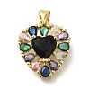 Rack Plating Brass with Cubic Zirconia Pendants KK-Z086-15G-02-1