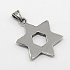 Retro Men's 304 Stainless Steel Star of David Pendants STAS-O044-60-2