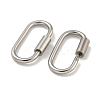 Non-Tarnish 304 Stainless Steel Screw Carabiner Lock Charms STAS-C092-01A-P-2