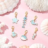 Alloy Enamel Pendant Decorations HJEW-JM03296-1