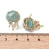 Brass Micro Pave Cubic Zirconia Stud Earring Findings with Natural Amazonite KK-Z096-05G-10-3