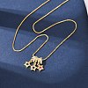 Brass Pave Colorful Cubic Zirconia Pendant Box Chain Adjustable Slider Necklaces LS-NJEW-D348-03B-G-2