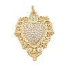 Rack Plating Brass Micro Pave Clear Cubic Zirconia Pendants KK-M229-40G-1