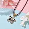Alloy Enamel Butterfly Pendant Necklaces NJEW-JN04580-04-2