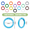 28Pcs 14 Colors Spray Painted Alloy Spring Gate Rings FIND-HY0003-01-2