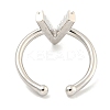 Rack Plating Brass Open Cuff Rings for Women RJEW-F162-01P-V-3