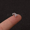 316L Surgical Stainless Steel Micro Pave Clear Cubic Zirconia Cartilage Earrings WG3A850-01-1