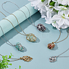 6Pcs 6 Styles 304 Stainless Steel Starfish Empty Macrame Pouch Pendant Necklace Making NJEW-AR00003-4
