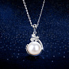 Plastic Imitation Pearl & Alloy Pendant Necklaces WG4C35F-03-1