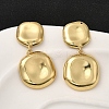 Square Brass Dangle Stud Earrings EJEW-H170-01G-1