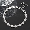 304 Stainless Steel Rhinestone Cup Chain Bracelets for Women BJEW-F488-26A-P-1