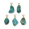 Dyed Natural Magnesite Pendants PALLOY-JF05937-02-1
