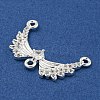Rack Plating Brass Pave Clear Cubic Zirconia Wing Chandelier Component Links KK-F089-16S-2