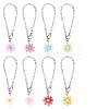 Daisy Flower Opaque Resin Cup Pendant Decorations HJEW-AB00521-1