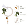 Cotton Rope & Wood Beads Knitting Wind Chime Pendant CF-TAC0001-08-4