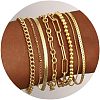 8Pcs Bohemian Style Alloy Chain Bracelets Kit for Women WG2620E-11-1