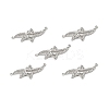 Brass Pave Clear Cubic Zirconia Connector Charms KK-E068-VB381-4