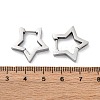 Non-Tarnish 304 Stainless Steel Star Huggie Hoop Earrings X-STAS-H156-05P-2