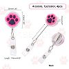 4 Pcs 4 Styles PVC Paw Badge Reel AJEW-CA0001-28A-2