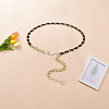 1Pc Black PU Leather & Alloy Twisted Waist Body Chains for Woman DIY-CL0001-10-3