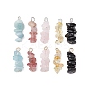 10Pcs 5 Colors 12 Constellation Natural Aquamarine & Citrine & Rose Quartz & Strawberry Quartz & Black Tourmaline Pendants PALLOY-JF02839-01-1