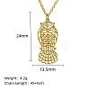304 Stainless Steel Geometric Artistic Hollow Animal Pendant Necklaces JK0174-15-1