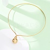 201 Stainless Steel Ball Charm Rigid Choker Necklaces for Women NJEW-Z098-05G-4