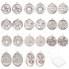 22Pcs 11 Style Tibetan Style Alloy Pendant Enamel Settings FIND-SC0002-23-1