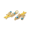 Rack Plating Brass Cubic Zirconia Pendants KK-D074-21G-3