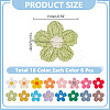 96Pcs 16 Colors Flower Computerized Embroidery Cloth Iron On Patches PATC-AR0001-17-2