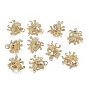 Brass Micro Clear & Black Cubic Zirconia Pendants ZIRC-F120-067G-4