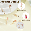 6Pcs 2 Colors Brass Micro Pave Cubic Zirconia Pendants KK-HS0015-17-4