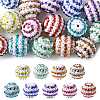 20Pcs 9 Colors Striped Resin Rhinestone Beads OACR-FS0002-35-1