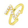 Rack Plating Brass Open Cuff Rings for Women RJEW-F162-01G-Z-1
