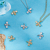 8Pcs 2 Colors Bees Brass Micro Pave Cubic Zirconia Charms KK-BBC0019-18-3