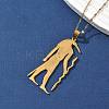 201 Stainless Steel Egyptian Ancient God Anubis Pendant Necklaces NJEW-D318-06G-2