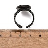 Hollow Flower 304 Stainless Steel Cuff Ring Components STAS-P454-03D-B-3