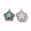 Synthetic Turquoise Pendants PALLOY-D013-16AS-2