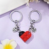 Matching Couple Resin Heart Keychain KEYC-YW00181-02-1