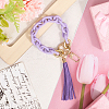 2Pcs Acrylic & Zine Alloy & PU Pendant Decoration KEYC-CL0001-44C-3