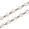 Handmade Round Glass Pearl Beads Chains for Necklaces Bracelets Making X-AJEW-JB00035-02-4