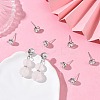 SHEGRACE Brass Rhinestone Flat Round Stud Earring Findings XGR0099P-120P-5