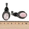Natural Rose Quartz & Obsidian Pendants G-I370-08AS-05-3