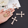 4Pcs Cross Rhinestone Lapel Pins JEWB-HY0001-50RG-3