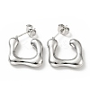 Non-Tarnish Square Stud Earrings EJEW-G293-08P-1