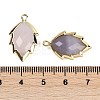 Natural Agate Faceted Leaf Pendants G-I375-04G-14-3
